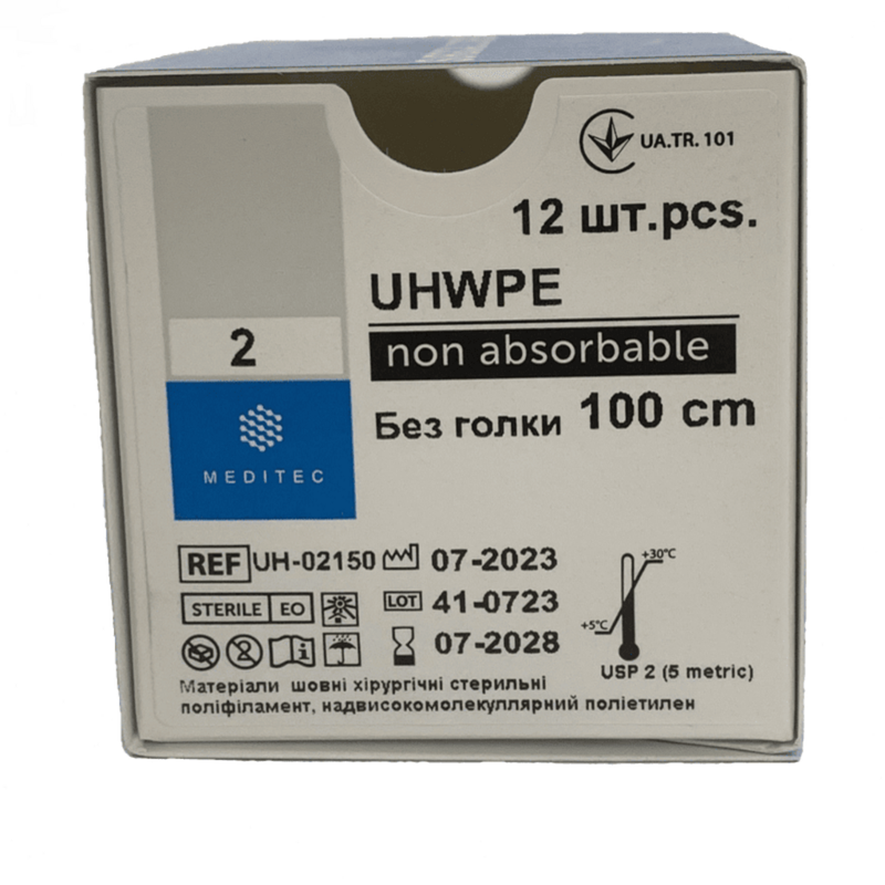 Поліетилен надвисокомолекулярної маси USP1(М4), 75 см, без голки, UH-10956